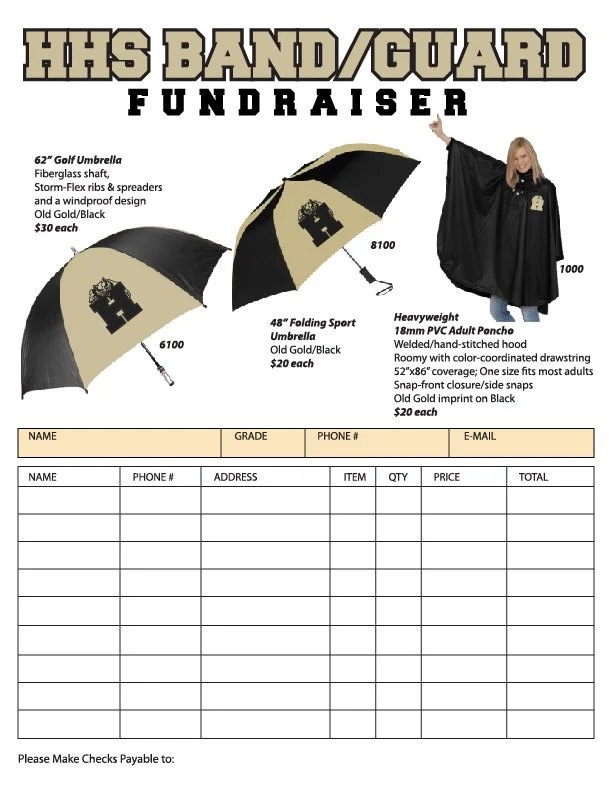 Umbrella Raffle Let’s Get Your Rainy Day Order Form Fundraiser Started! — School Spirit ...
